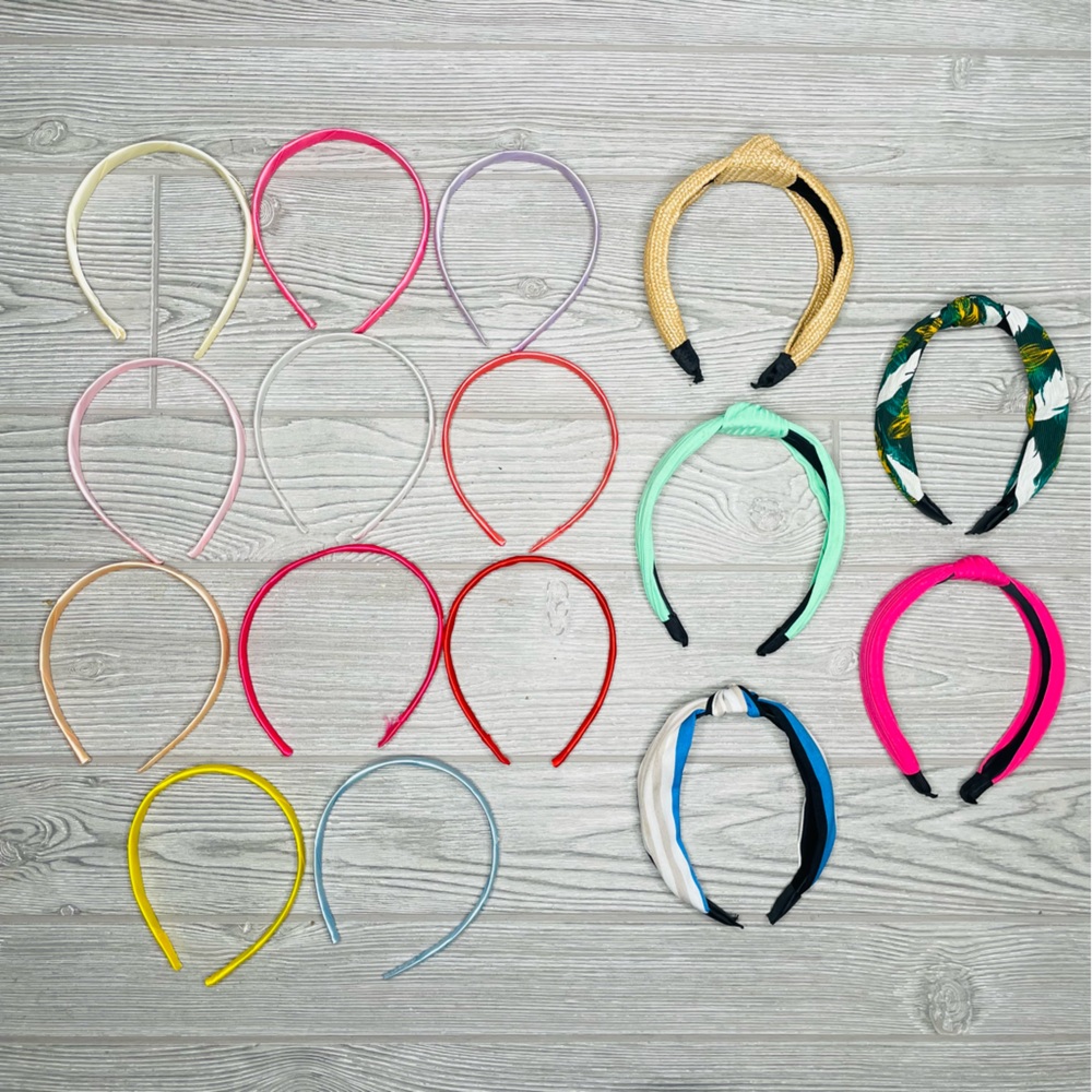 16 headband kids & adults hair accessories thin & knotted thin have glue residue